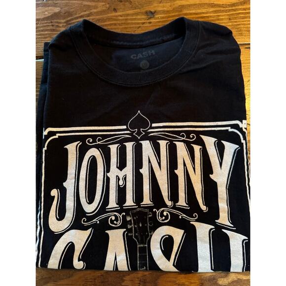 Johnny Cash ''Man In Black'' Guitar T-Shirt Men's Size Large Black Country Shirt - Picture 4 of 4